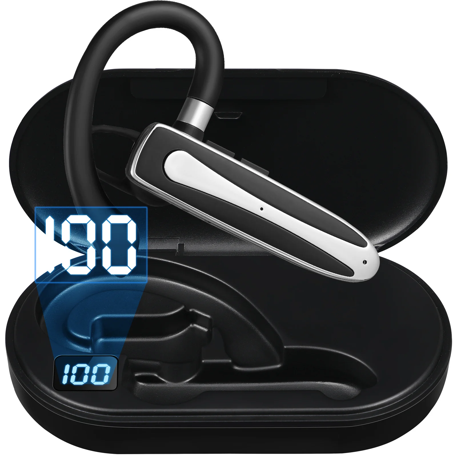 

Earphone Wireless Single Earpiece Headset . Voice Hands Free Calling Sports In Ear Earbuds Earhooks