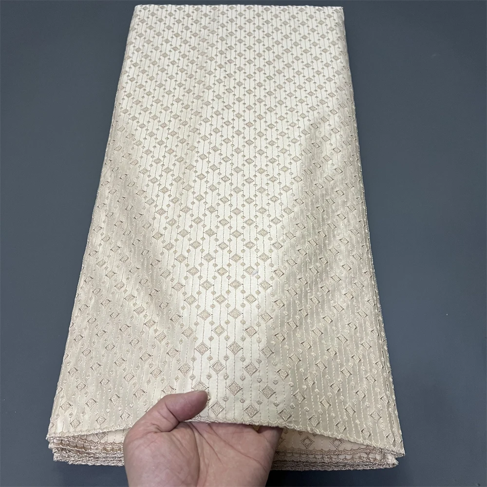 

Африканское нигерийское кружевное полотно из тюля для пошива платьев, высококачественный дамаст из хлопка с чистой вышивкой, для свадеб и вечеринок, 5 ярдов, hz1412