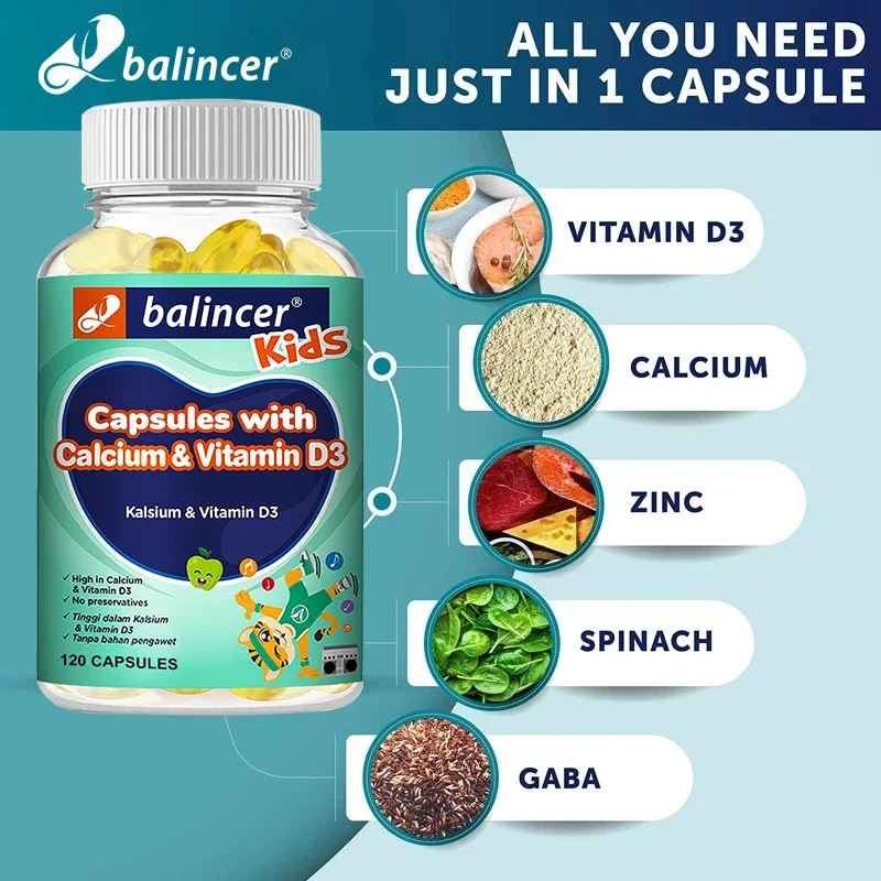 Contains Calcium and Vitamin D3 Supplements To Strengthen Bones and Teeth, Enhance Immunity, and Supplement Height.