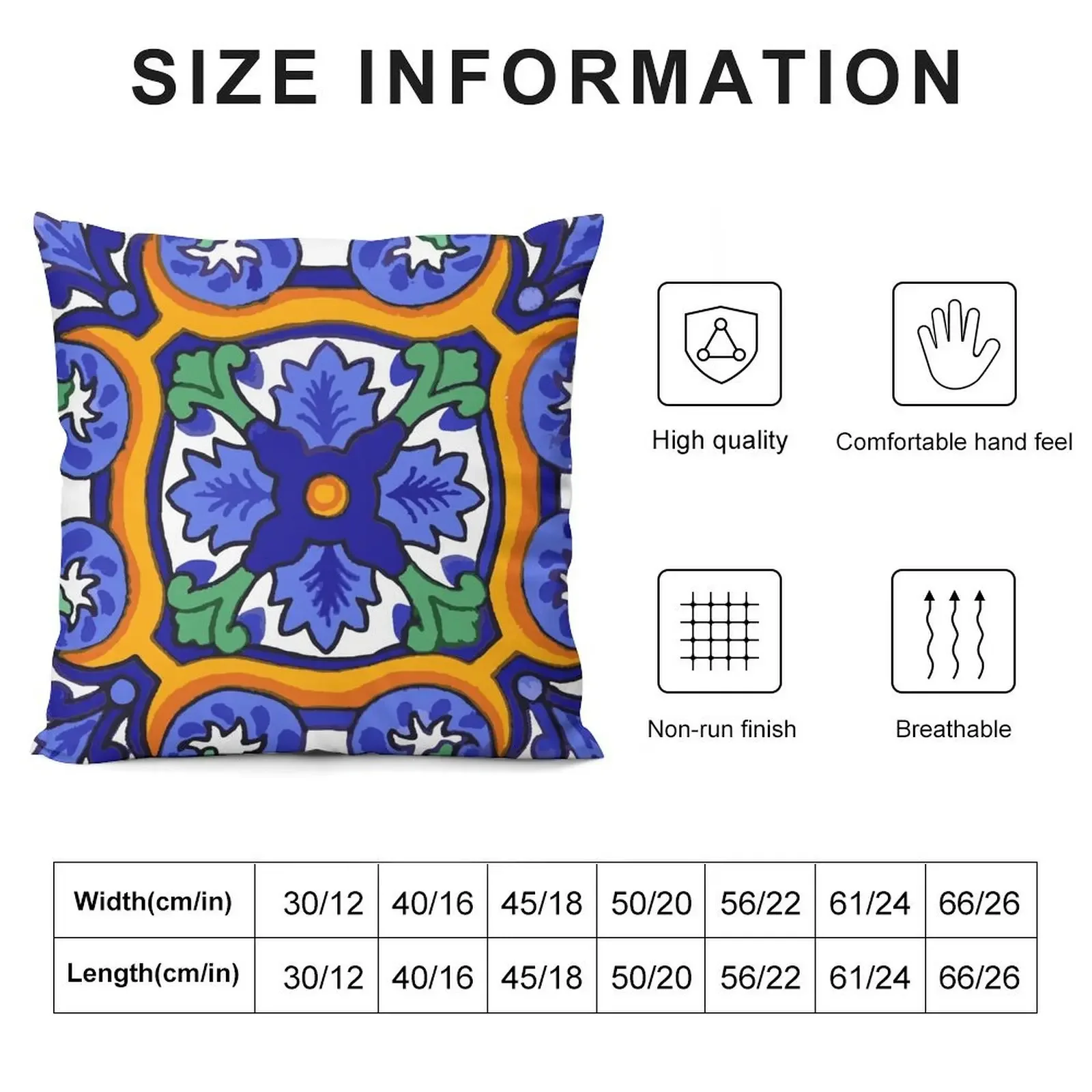 Talavera Blue Burst Throw Pillow Pillow Case New year pillow pillowcase Decorative pillowcase