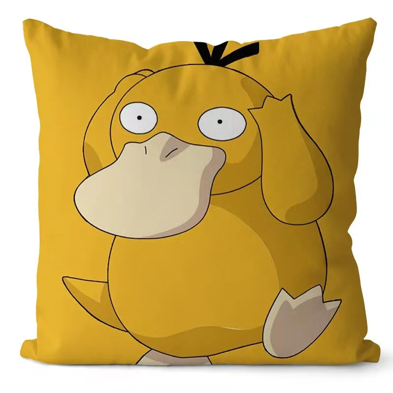 Pokemon Anime Cushion Cover 45x45cm Pikachu Decor Sofa Pillow Cover Charmander Psyduck Anime Figure Plush Cartoon Pillowcase