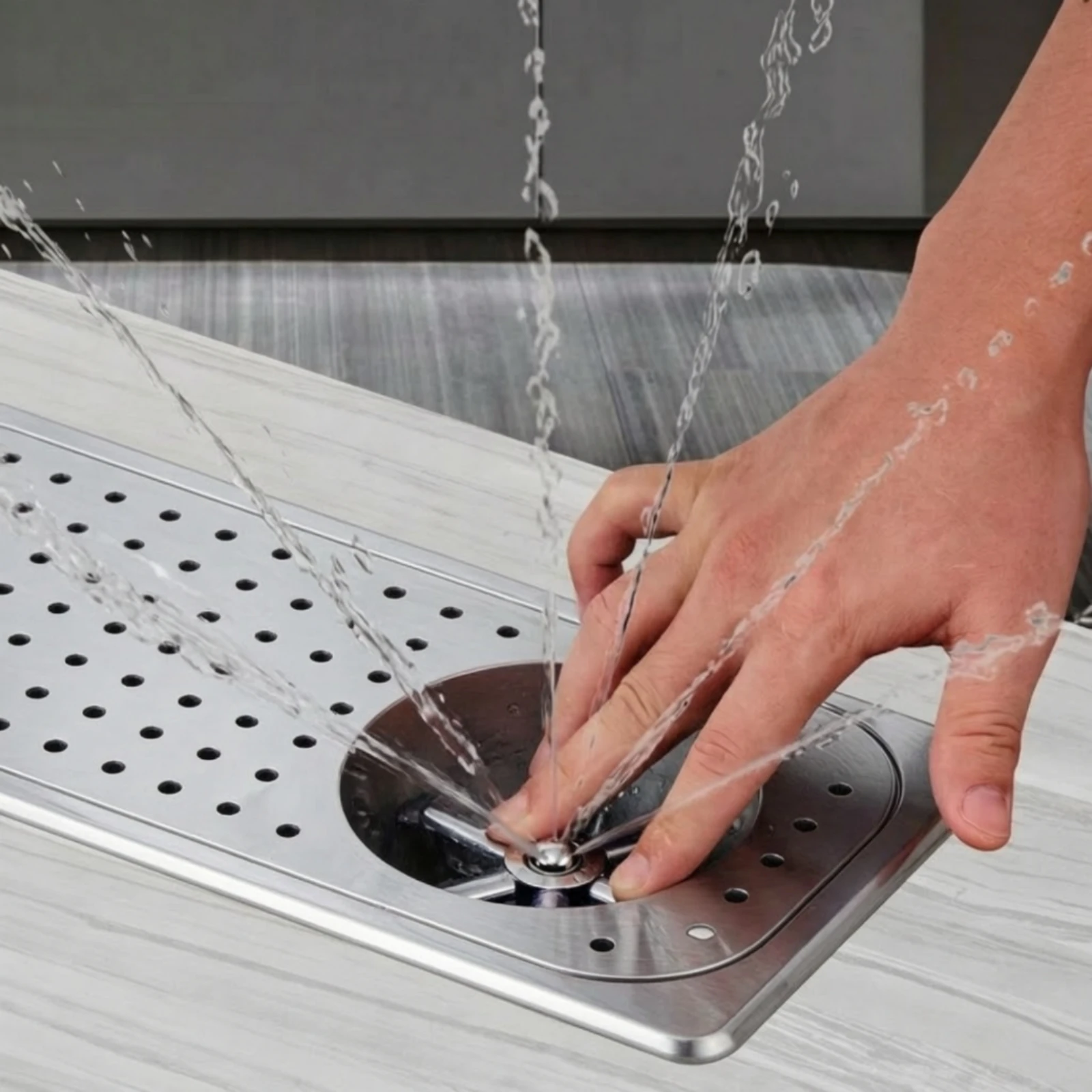 Embedded Bar Counter Cup Washer Kitchen Fixture No Electricity Needed Bar Sink Rinser Perforated Top for Baristas