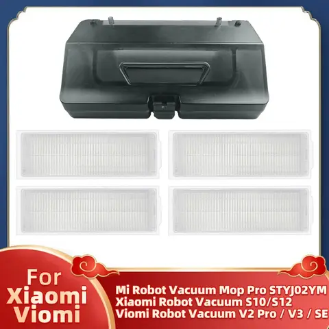 Xiaomi S10 S12 T12 B106GL Mi Robot Vacuum-Mop Pro / Mop p / Mop 2S/ 3C Plus Viomi V2 SE STYJ02YM에 대한 2 인 1 물탱크 먼지 상자