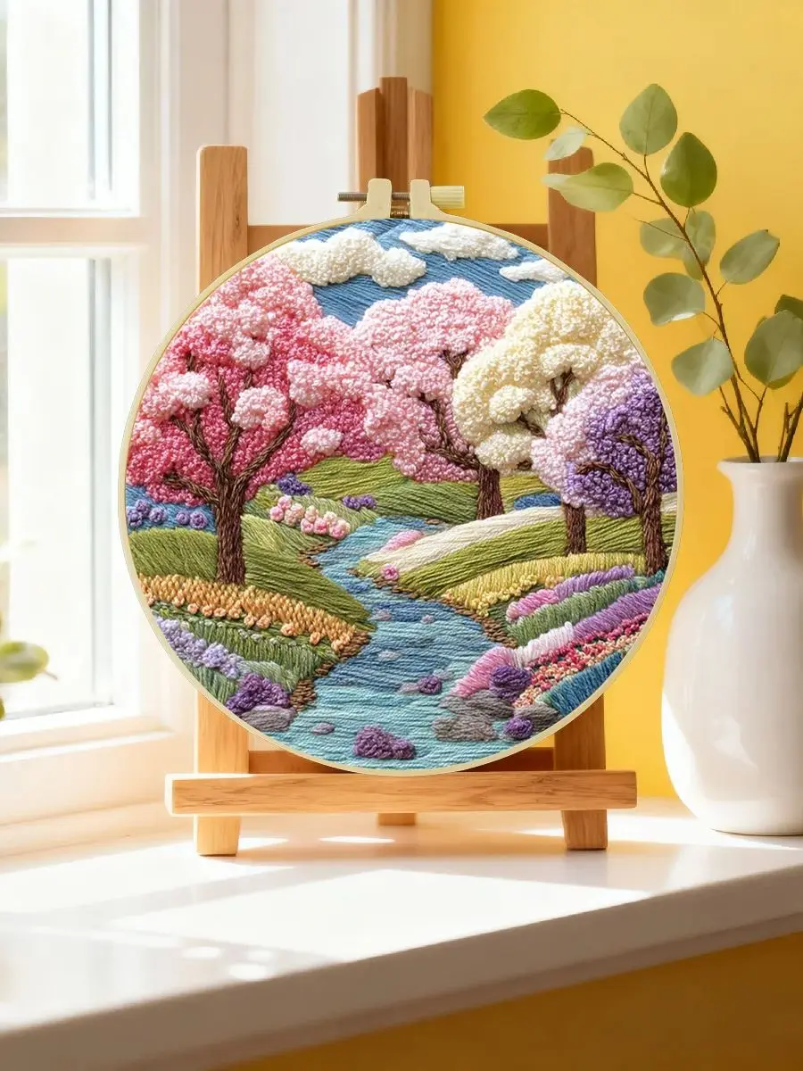 1 Stück 20X20CM/15X15CM 7,87/6,3 Zoll Berg-Stickerei-Starter-Kit DIY-Kit DIY-Stickerei-Set Handarbeiten Nähkunst – Detail 6