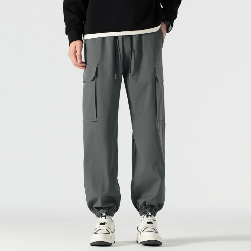 

Тактические брюки, мужские повседневные брюки, весенне-осенние ветрозащитные узкие брюки на шнурке, водонепроницаемые рабочие брюки, мужские повседневные брюки