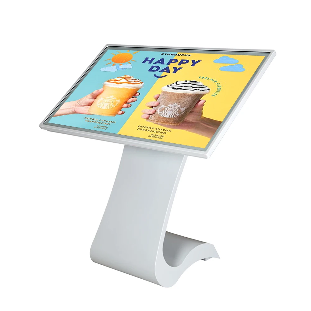 

S Design Kiosk 43 49inch Indoor Lcd Display Floor Standing Digital Signage Totem Horizontal Advertising Player for Shopping Mall