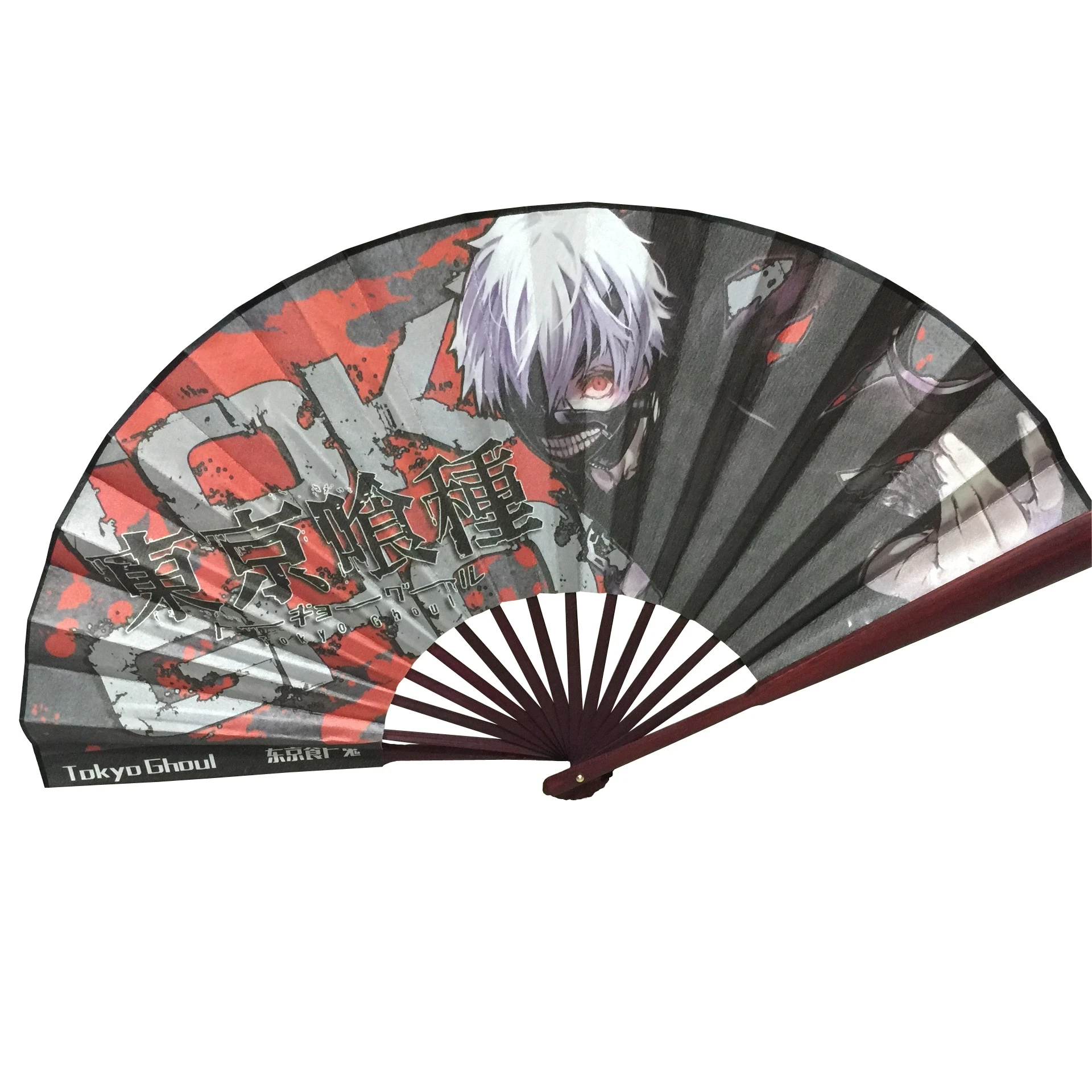 

33 см/10 дюймов аниме Токийский гуль бамбук и прочная бумага Kaneki Ken складной веер для мужчин и женщин ручной веер для костюмированного реквизита