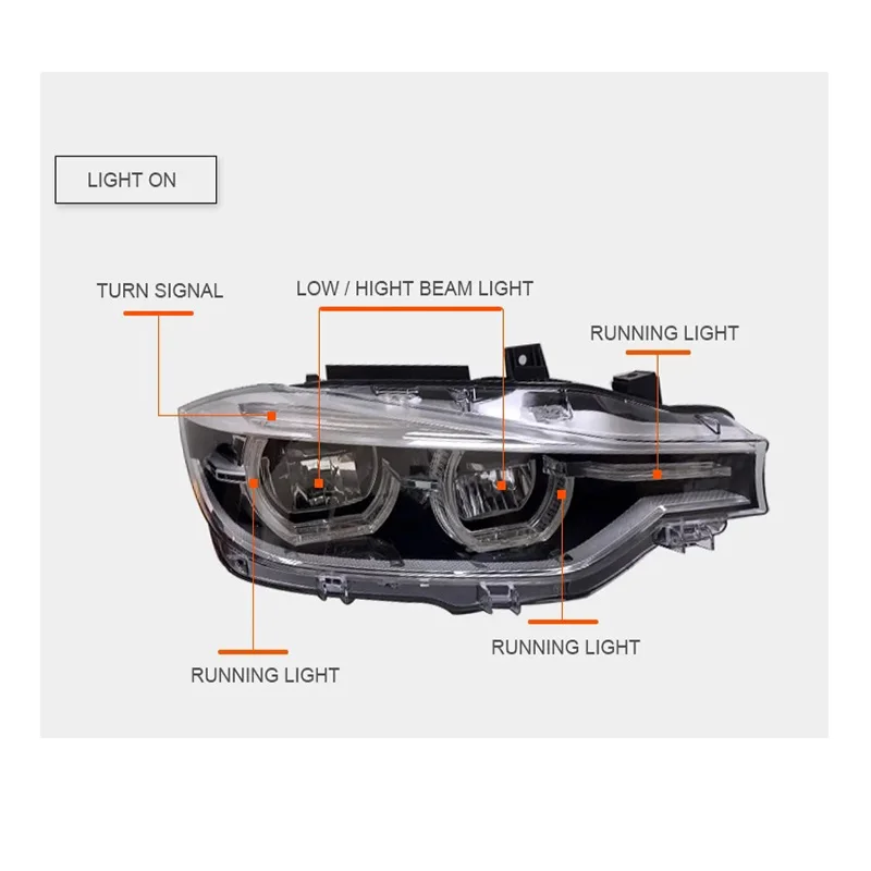 Car LED Headlight + Tail Light Assemblies For BMW F30 F35 2012-2018 Auto Fog DRL Brake Turn Signal Lamp Plug and Play