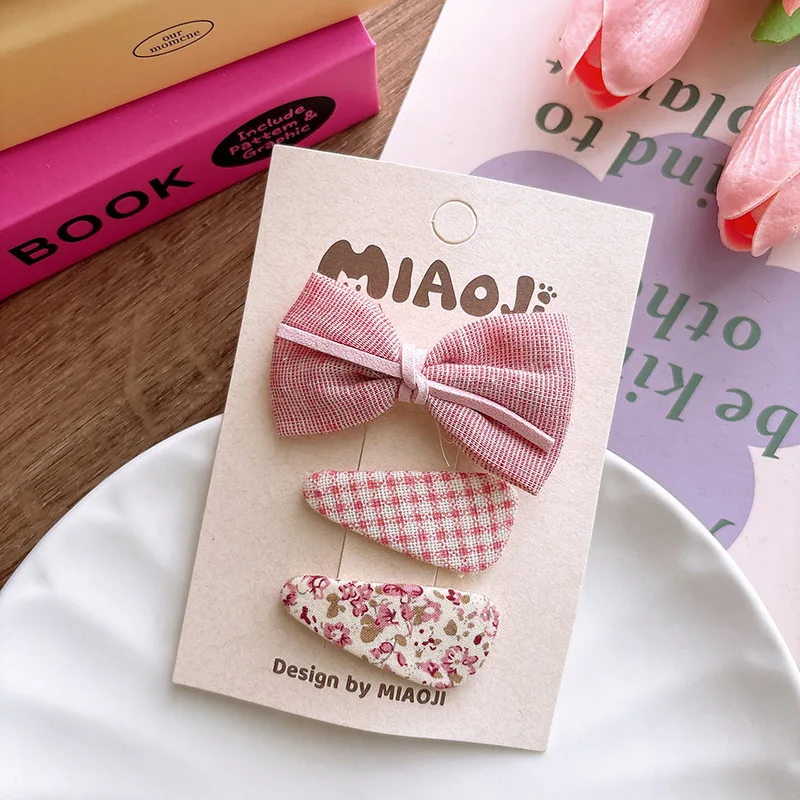 Borsa per fermagli per capelli con fiocco per bambini dolce rosa intenso in tessuto coreano, fermaglio per rompere il tessuto, accessorio per capelli da ragazza carino e versatile