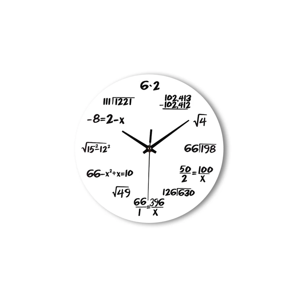 

Creative Mathematical Formula Wall Clock Quartz Clock Home Decor Teacher Gift for Classroom Home Office (White)