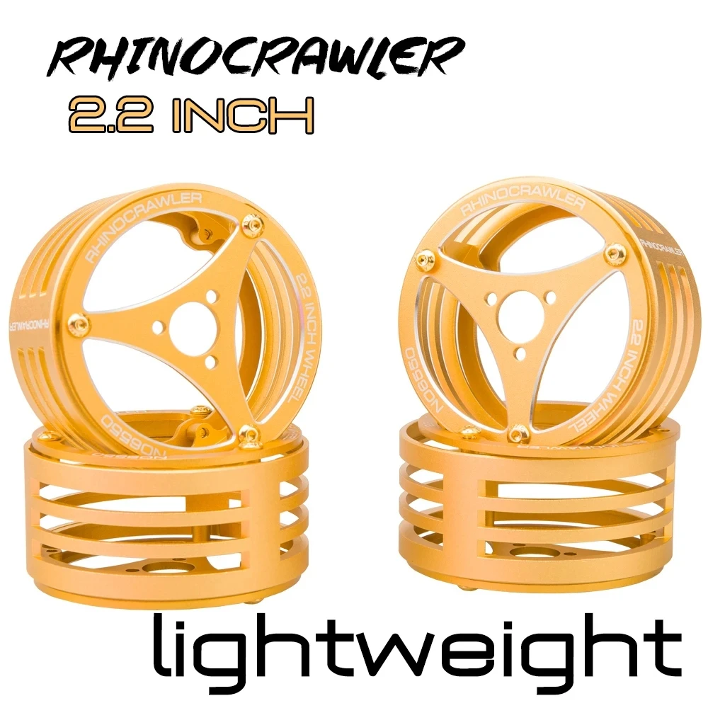 Desempenho Light Weight RC Car Crawler Wheel, Rhino Fibra De Carbono De Alumínio, SCX10 Axial, RBX10, RR10, Wrath MOA, 2,2"