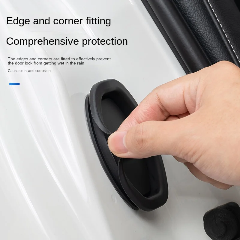 New Upgraded Silicone Stickers Car Door Lock Buckle Cover Anti-collision Protective Set Anti-rust Soundproof Shock Absorbing Pad