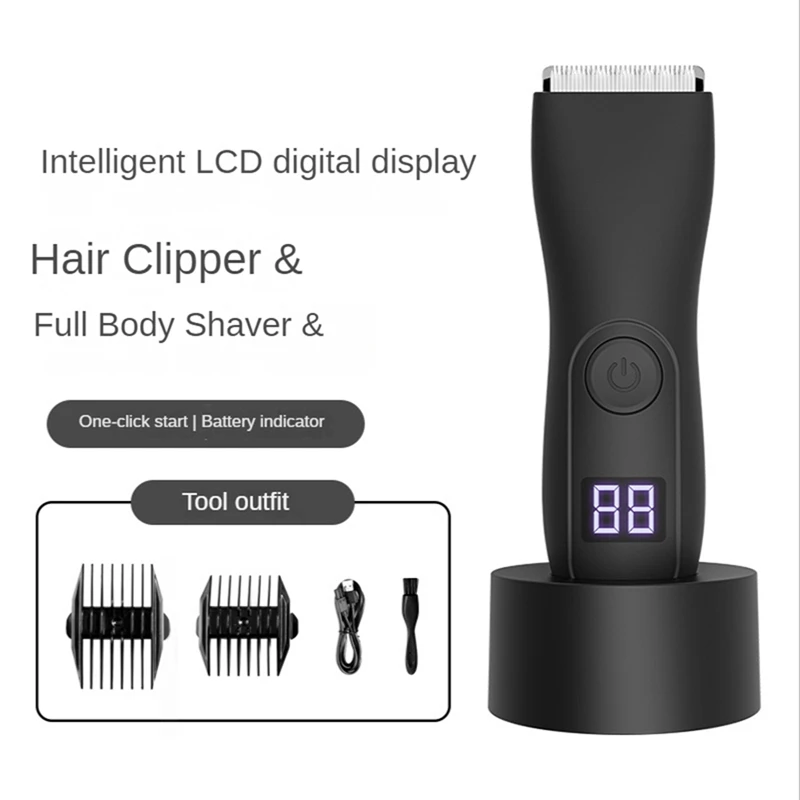 

Electric Hair Trimmer And Shaver For Men Body Groomer Groin&Ball Pubic Hair Trimmer Replaceable Ceramic Blade