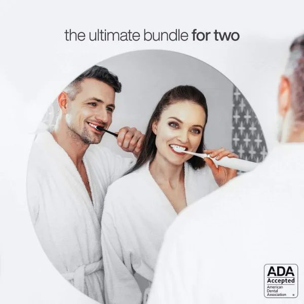 AquaSonic DUO PRO – Ultra Whitening 40,000 VPM Electric ToothBrushes – ADA Accepted - 4 Modes with Smart