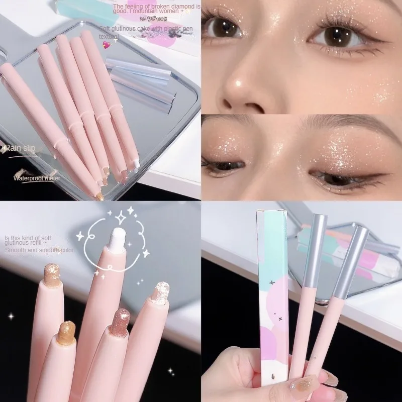 Oogschaduw Liggende Zijderups Markeerstift Koreaanse Ogen Make-Up Matte Witte Parel Hoogglans Verhelderende Glitter Oogschaduwstok