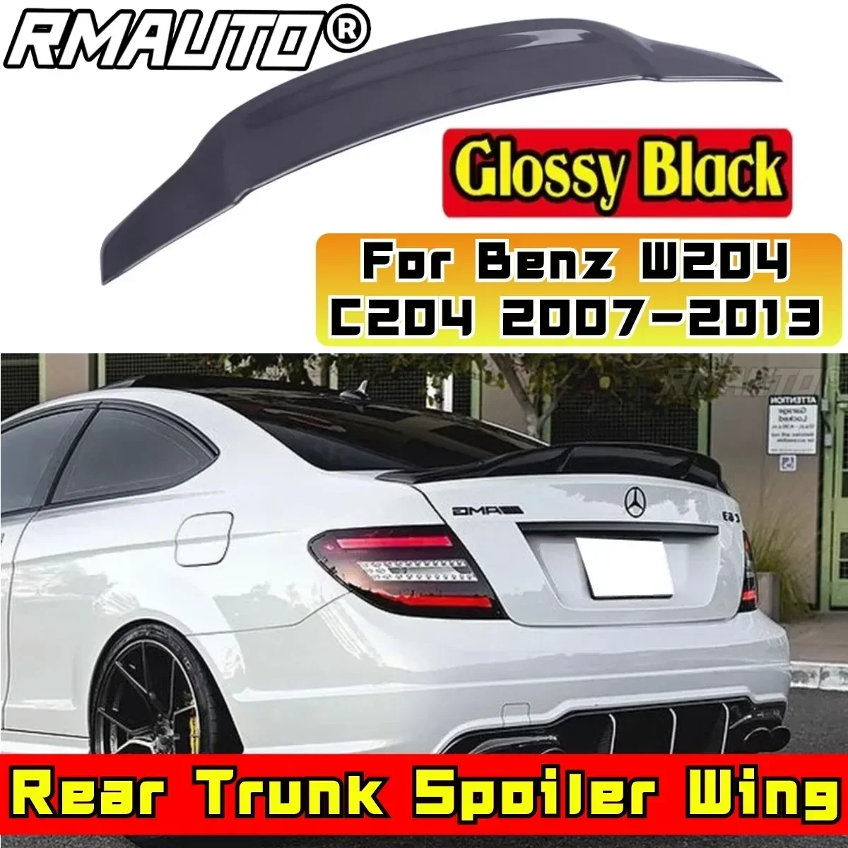 Auto-Heckspoiler Karosserie-Kit Heckflügel für Mercedes-Benz C-Klasse W204 C204 2-Türer Coupé 2007-2013 Auto-Zubehör