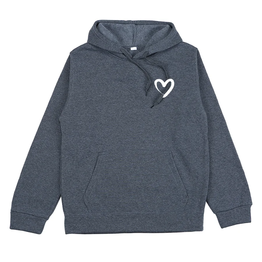 Chinese style calligraphy Hoodie Cartoon Hoodies Harajuku Autumn Hoody Men Women Classic Couples Heart-shaped Print Sweatshirt