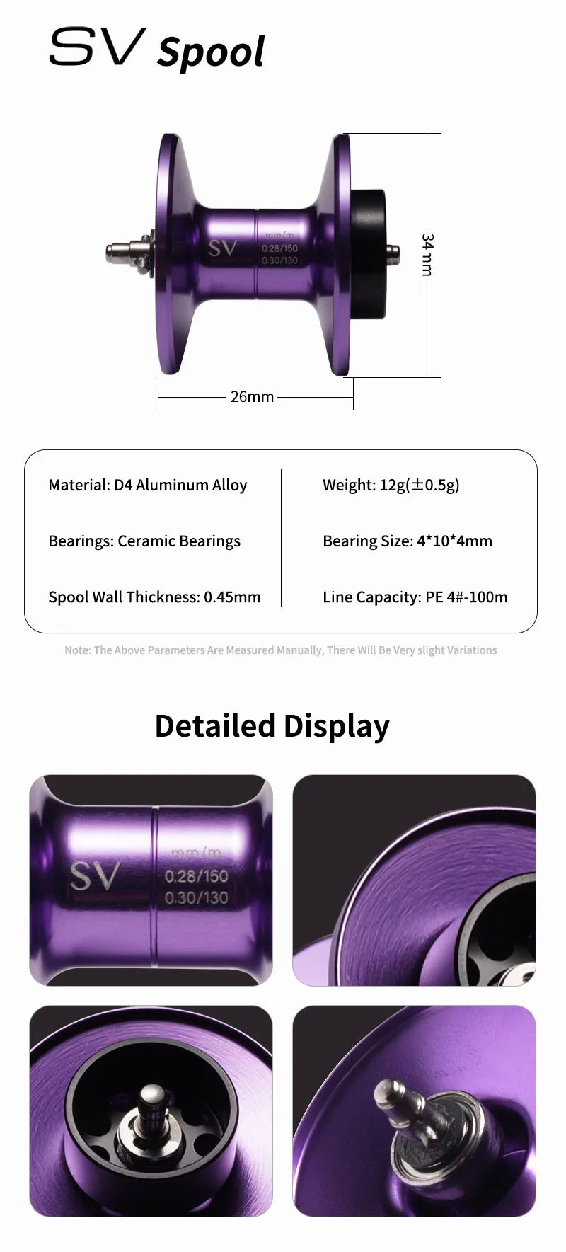 PURELURE ZANA MAX 10KG SV+DC Dual-Modus 7.3:1 Übersetzung Salzwasserbeständige Vollmetall 215g Macro Monster 10+1 Kugellager Baitcasting-Rolle – Detail 10