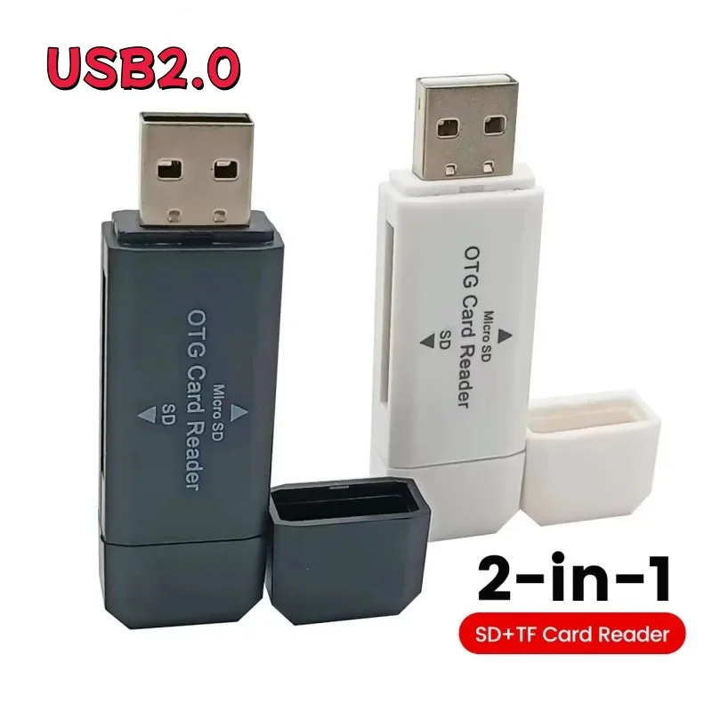 

Устройство для чтения карт USB Type C 2-в-1, высокоскоростное устройство для чтения карт USB 2.0, адаптер для чтения карт USB C на SD/TF для ПК, ноутбуков и аксессуаров