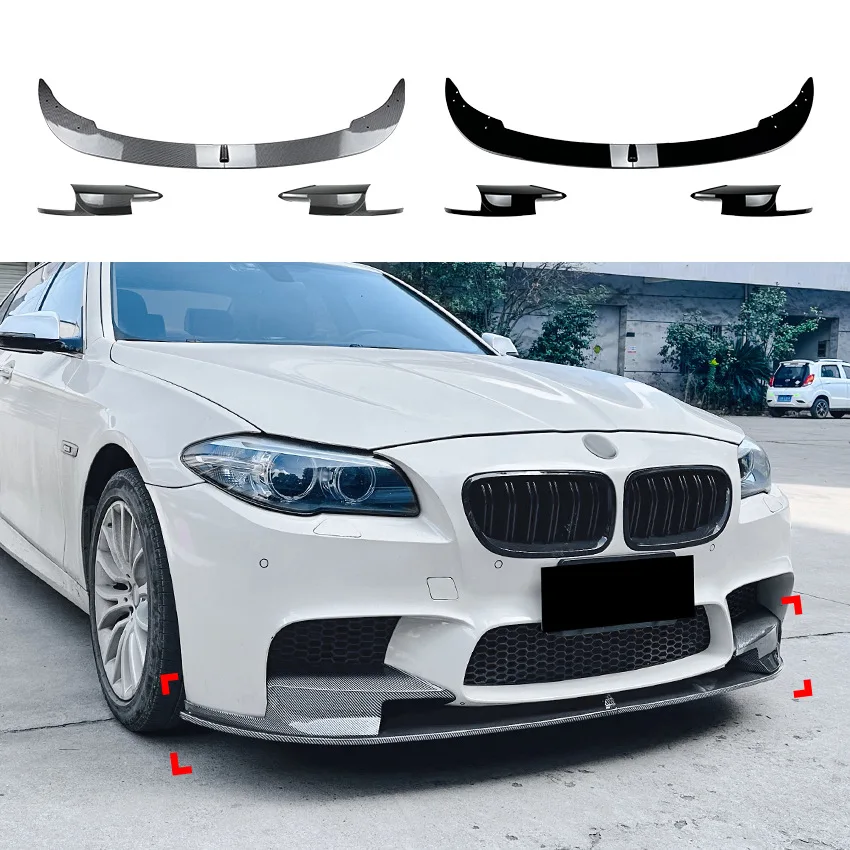 

Front Bumper Lip Guard Protector Side Canards Splitter for BMW 5 Series F10 F11 M5 2011-2017 Carbon Look Diffuser Car Styling