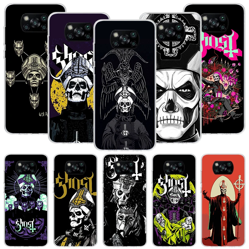 Ghost Papa Emeritus Phone Case For Xiaomi Poco X6 X5 X4 X3 Nfc F5 F6 Pro F3 F2 F1 F4 Gt M5S M4 M3 M2 Soft Coque Cover X3 Nfc X4 