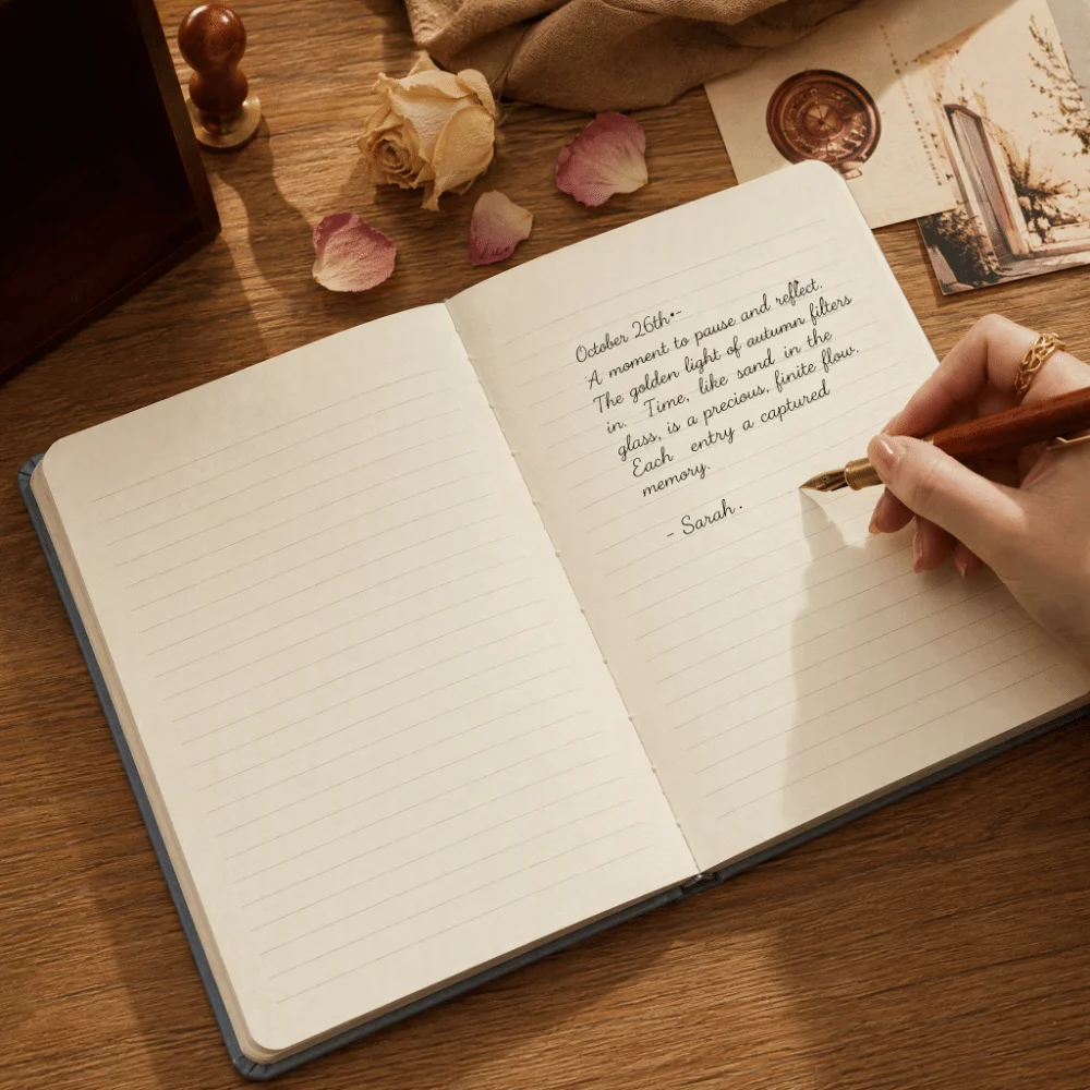 PU Leather Hardcover Journal Notebook Vintage Hardcover Writing Notepad Sturdy Hard-Shell Cover Elegant Retro