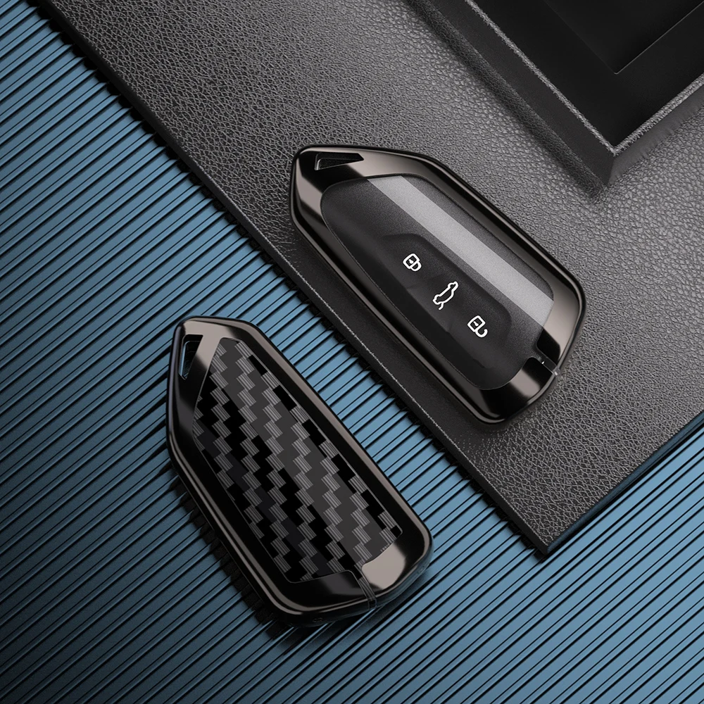 For Volkswagen Golf 8 MK8 Teramont ID.3 ID.4 ID.5 Skoda Enyaq iV Octavia Seat Leon Car Accessories Zinc Alloy Car Key Case