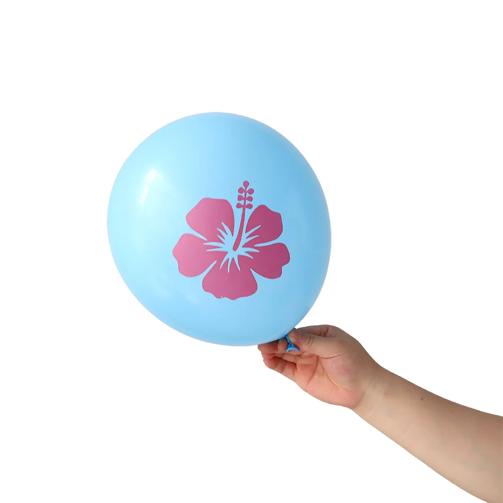 Hibiskus-Folienballon-Set in Pink, Gelb und Lila, Sommerliche Tropische Geburtstags- und Hawaii-Party-Dekoration für Babypartys – Detail 7