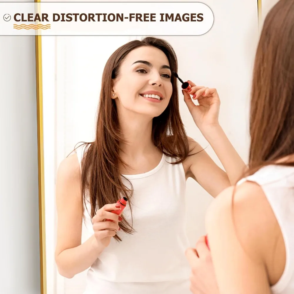 대형 아치형 바닥 거울 (스탠드 포함), 거실 장식용 전신 스탠드형 또는 벽걸이형 바디 미러