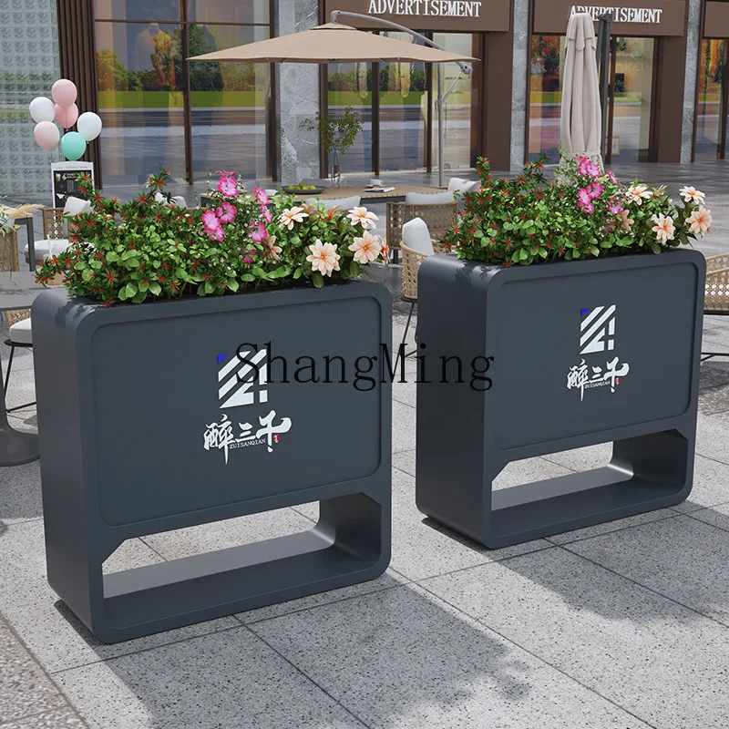 ZYY exquisite outdoor wrought iron stainless steel box flower slot landscape flower bed shopping mall partition flower stand