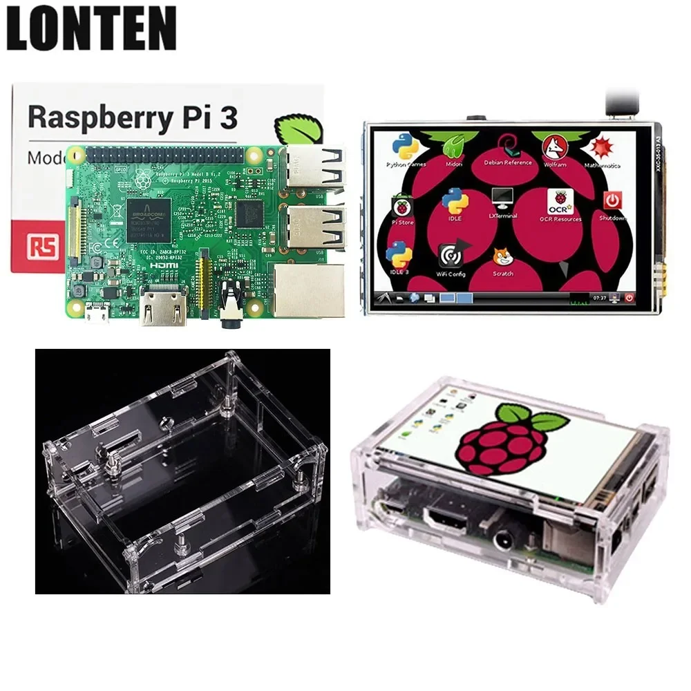 Kit de placa Raspberry Pi 3 modelo B, 1GB LPDDR2 BCM2837 Quad-core Ras PI3 B,ras PI 3b,ras PI 3 B con Wifi y Raspberry Pi3 CN;GUA