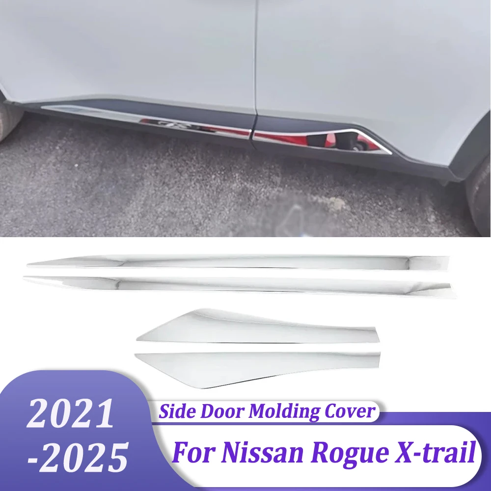 Side Door Body Molding Line Cover Trim Protector Car Exterior Accessories For Nissan Rogue X-trail 2021 2022 2023 2024 2025