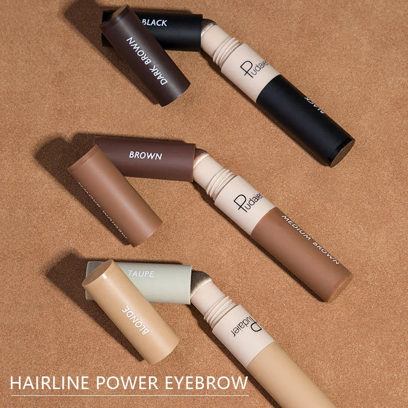 両端アイブロウパウダー、汚れ防止、防水、3Dアイブロウマスカラ、輪郭を整えるヘアラインシャドウパウダー