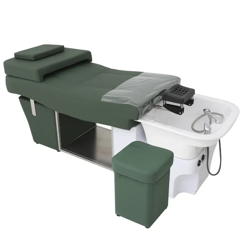 01Special ceramic basin flush bed for shampooing Stainless steel physiotherapy silicone pad Thai massage shampoo bed