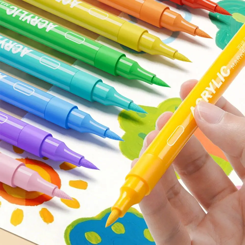 24/36/48/60/72/84Colors Washable Acrylic Marker Pen Stacked Color Soft Tip Watercolor Pen Large Capacity Ink Art Painting Pen
