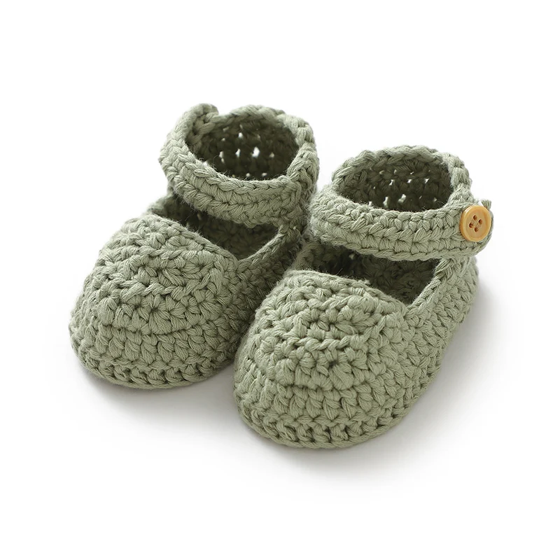 0-1Y Baby Shoes Handmade Knitting Newborn Infant Kids Girl Solid Color First Walkers Comfortable Soft-Sole Children Walker Flats