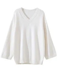 Women's Oversized Autumn Winter Sweater Fashion Solid Basic Knitted Pullover Soft Loose Casual Chic Female Jumper Tops