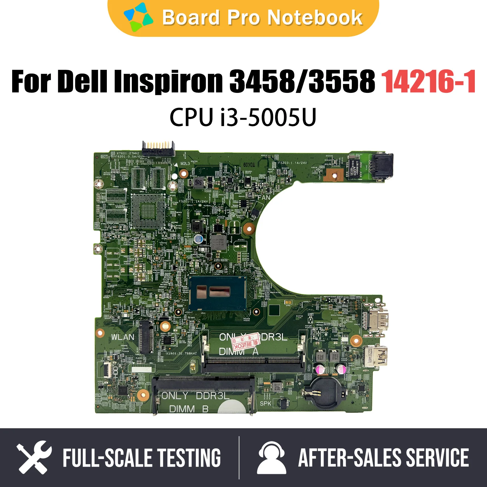 

CN-0MY4NH Mainboard For DELL Inspiron 3458 3558 Notebook motherboard 14216-1 with i3-5005U CPU DDR3 full tested