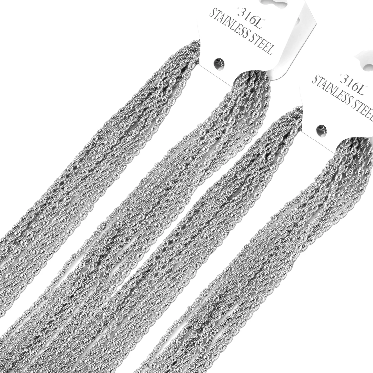 LUXUSTEEL 4MM Stainless Steel Hip-Hop Rock Unisex Fashion Jewelry Twisted Chain Necklace, Everyday Wear Versatile and Waterproof