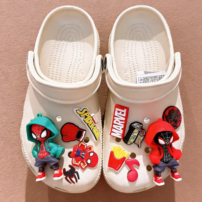 

Декоративные 3D-шармы Mesuca Marvel Spiderman для обуви, пряжки для обуви в стиле супергероев, украшения для сандалий и пляжных сумок, модные аксессуары из ПВХ