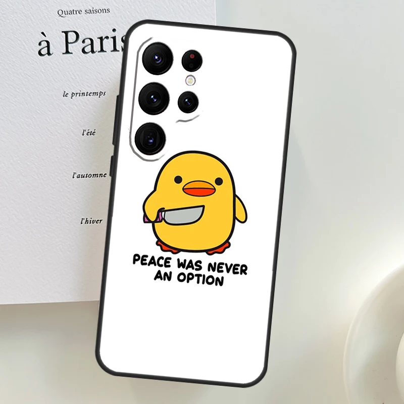 Duck With Knife Duck Cute Case For Samsung Galaxy S23 S22 S21 Ultra Plus Note 10 20 S8 S9 S10 S20 FE S21 FE Cover