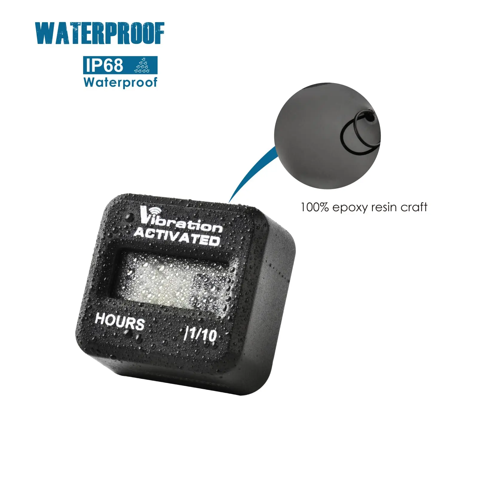 Mini Digital Hour Meter Vibration & Wireless Alert, Maintenance Reminder for Lawn Tractor Generator Petrol/Diesel Engine