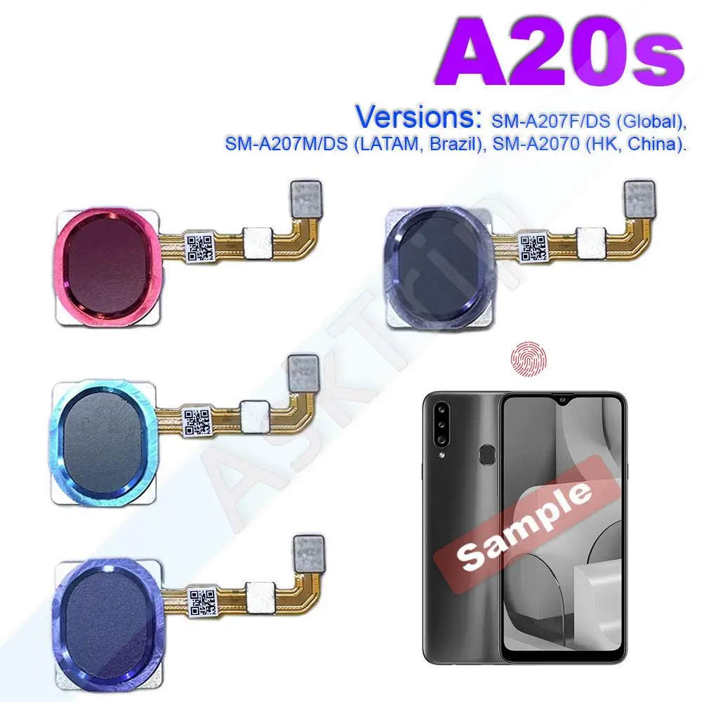 Aiinant Phone Back Button Finger Scanner Fingerprint Sensor Flex Cable For Samsung Galaxy A20 A20E A20S A21 A21S Phone Parts
