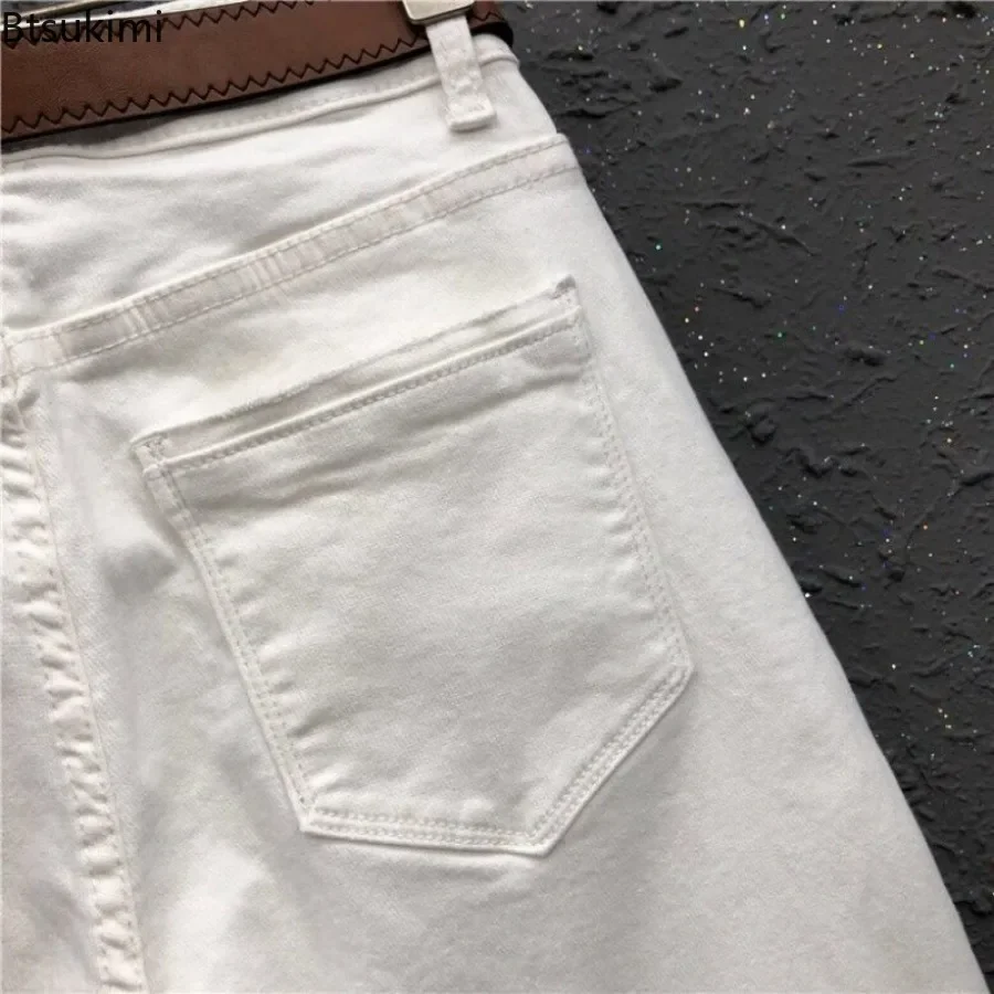 New 2024 Basic Women\'s Casual Jeans Pants Solid High Waist Harem Pants Female White Black Slight Strech Denim Pant Woman L-4XL