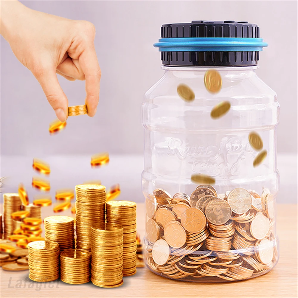 Electronic Piggy Bank Money Deposit Jar Smart Counter Coin Digital LCD Counting Money Saving Storage Box USD CAD EUR GBP Kid Toy