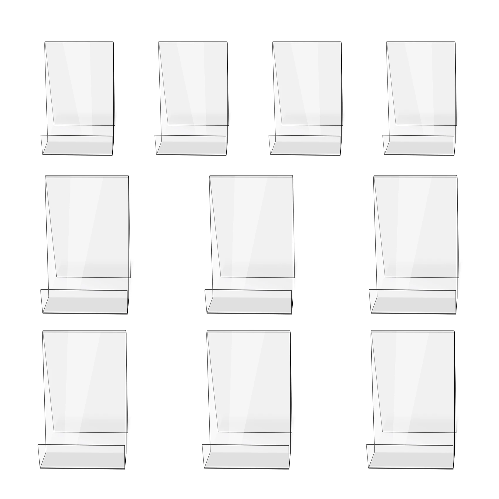 

10 упаковок акриловой подставки для книг, прозрачный акриловый держатель для мольберта для демонстрации альбомов с картинками, книг (6 больших + 4 маленьких)-AC82