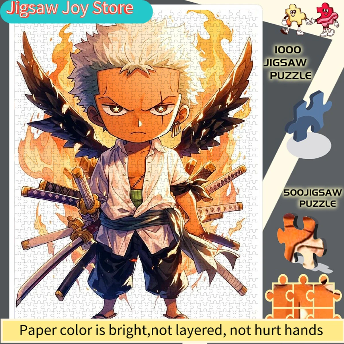 

Zoro Q Version Flame Wings Katana Frameless Hobbyist'S Perfect Choice Paper Puzzle - Educational Puzzle - Interactive Puzzle -