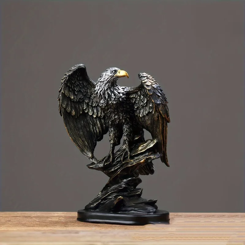 1Pc Eagle Statue Resin Decoration, Home Decoration Office Decoration Statue, Symbol of Wealth, Freedom and Power, Holiday Gift