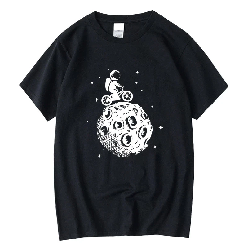 

CLOOCL Brand 100% Cotton Funny T-Shirt Astronaut Space Ride T-shirt Men's for Women Shirts Fashion Cotton Tees O-Neck Tops