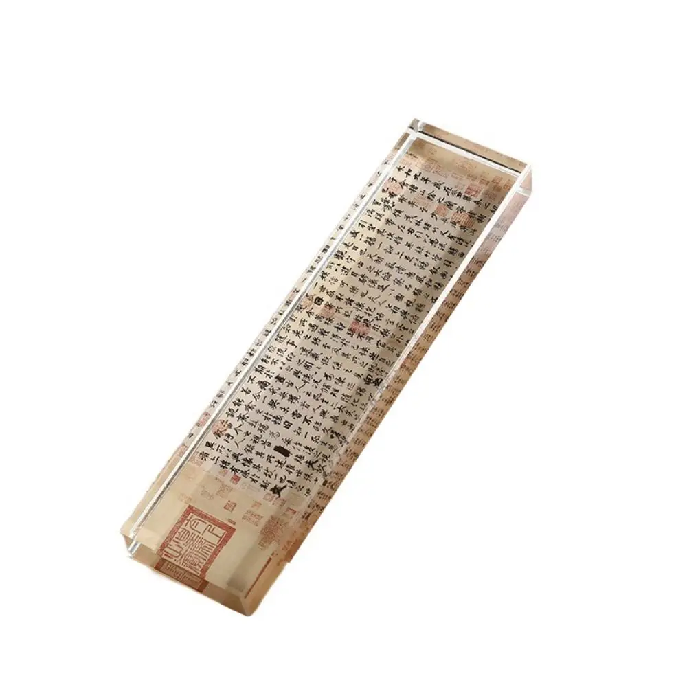 Heavy Enough Clear Crystal Paperweight Pressing Paper Flat Smooth Surface Chinese Calligraphy Paperweight Rectangle Flat Bottom